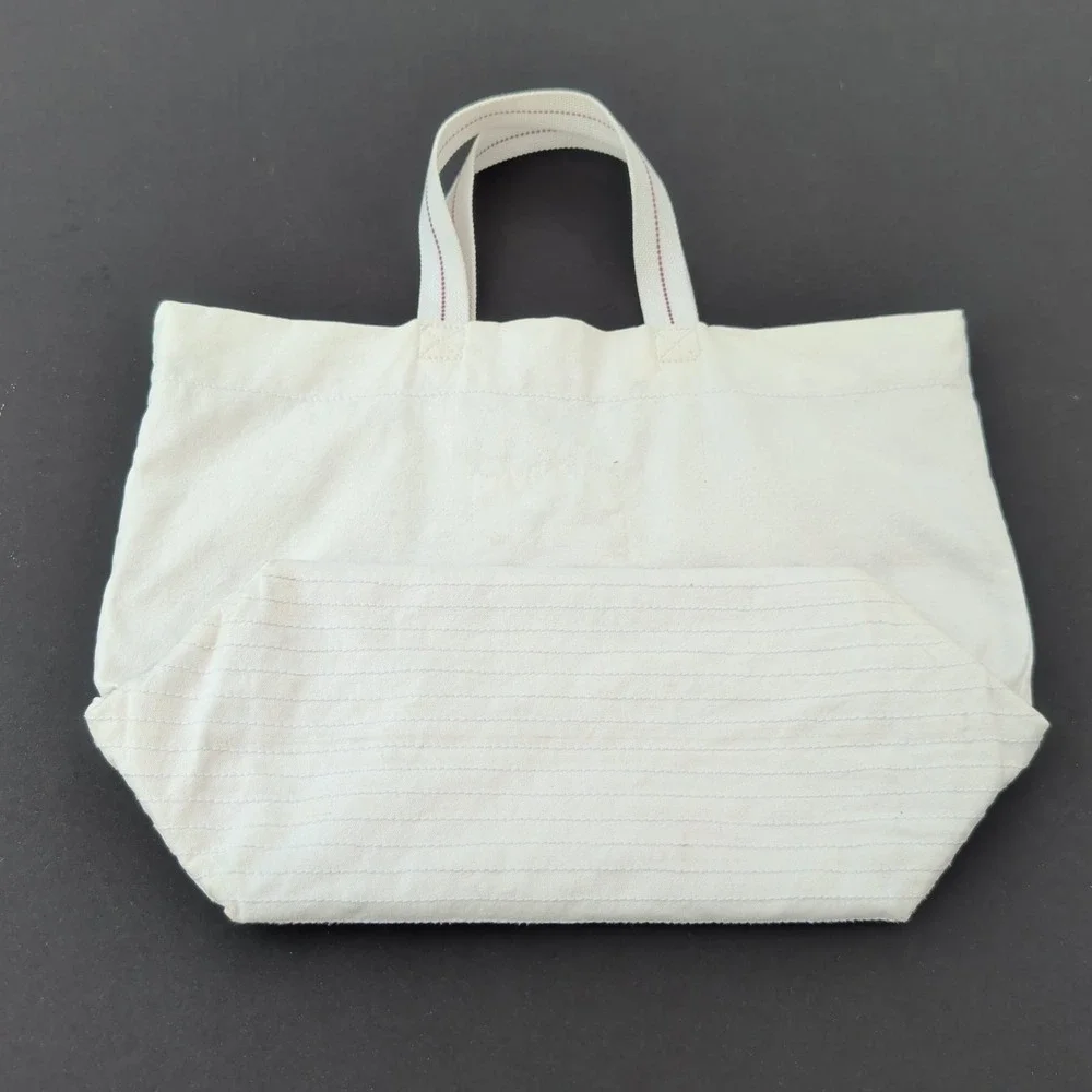Y2K Hollister Canvas‎ Tote Bag Embroidered Beach Maroon White
